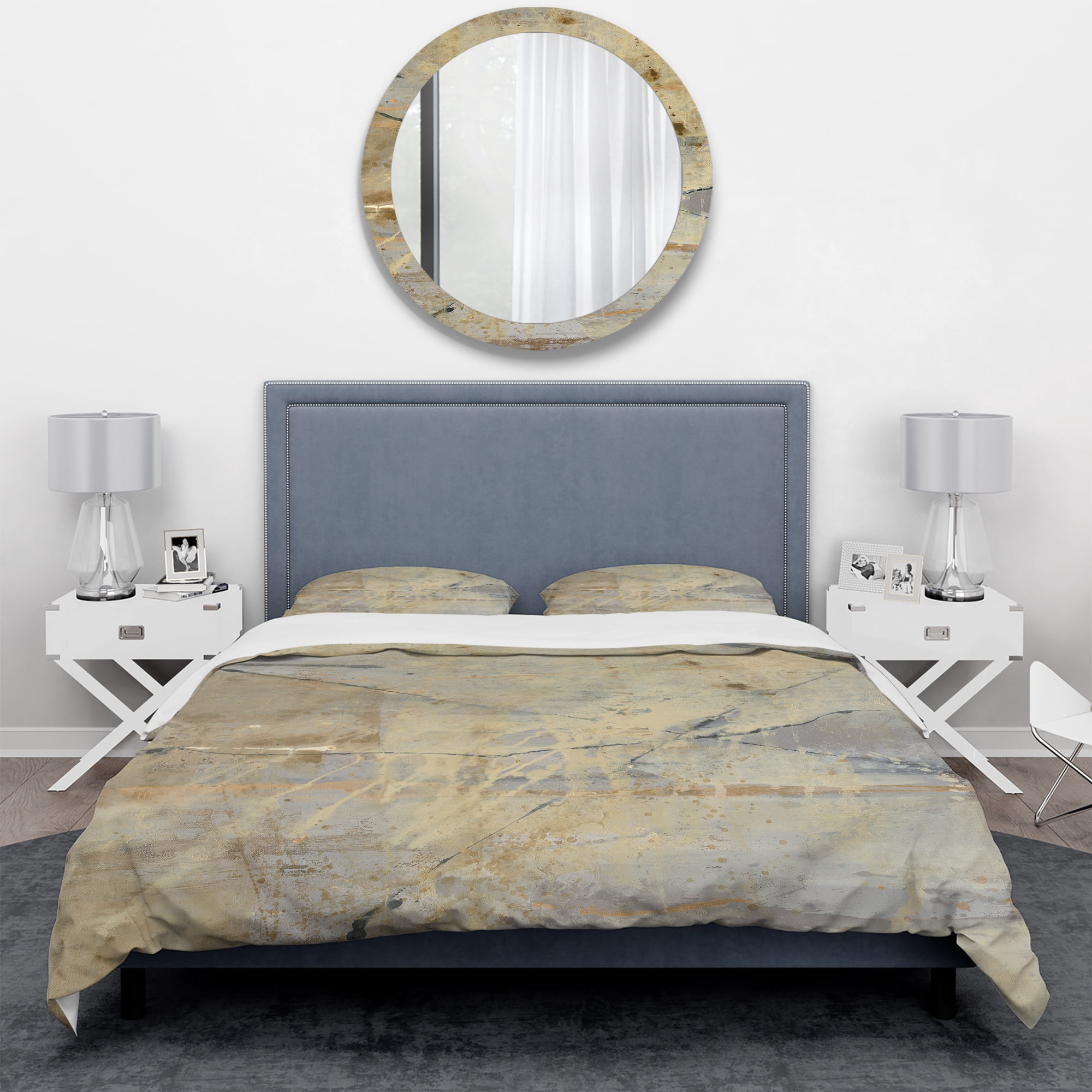 Designart 'Geometric Cream Block III' Geometric Duvet Cover Set