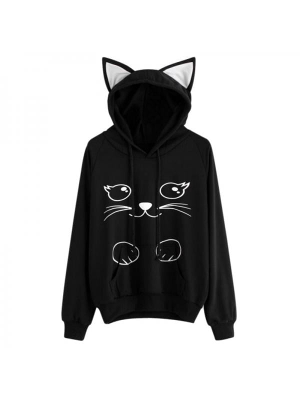 Topumt Cat Ear Long Sleeve Warm Casual Hoodie Sweatshirt Walmart.com