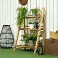thumbnail image 2 of Outsunny Outdoor Plant Stand, Foldable Flower Stand 3-Tier Wooden Plant Shelf for Garden Indoor Outdoor, 24" x 14" x 37", 2 of 10