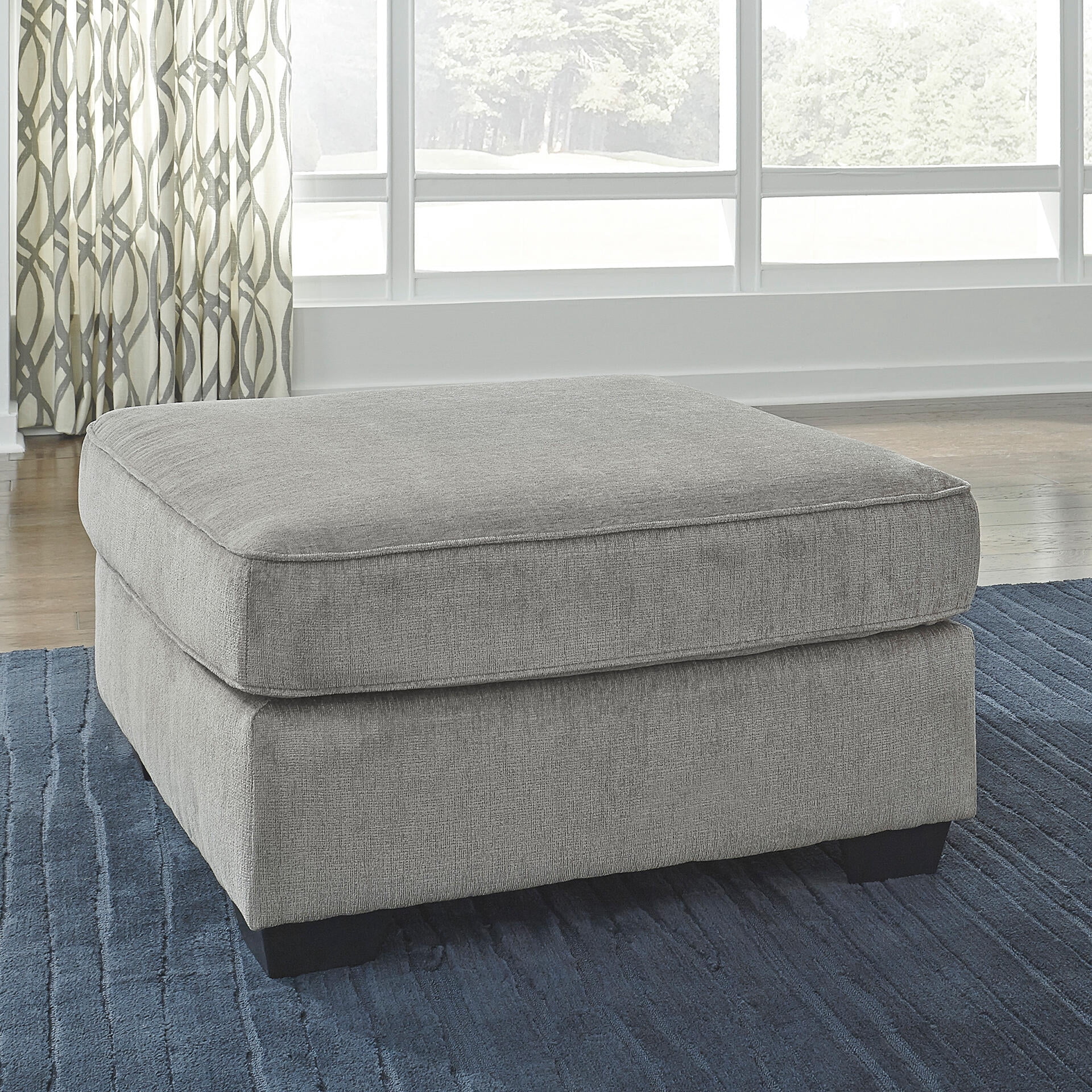 Signature Design by Ashley Contemporary Altari Oversized Accent Ottoman Chenille Alloy