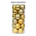 thumbnail image 3 of Hwkond 24pcs Christmas Decorative Balls, Christmas Hanging Ornaments, Electroplated Plastic Ball Barrel Christmas Ball, Christmas Tree Pendant Hanging Ball,Golden(8cm/3.15in), 3 of 9
