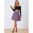 thumbnail image 2 of DARING DIVA Women's A-Line Flared Pleated Midi Denim Skirt XS Grey Purple, 2 of 6