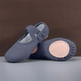 thumbnail image 2 of Xfvqtps Ballet Shoes for Girls Soft Sole Non Slip Cross Elastic Straps Solid Color Canvas Dance Shoes for Gymnastics Performance Gray, 2 of 8