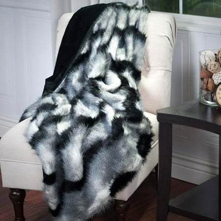 Somerset Home Luxury Long Haired Striped Faux Fur Throw