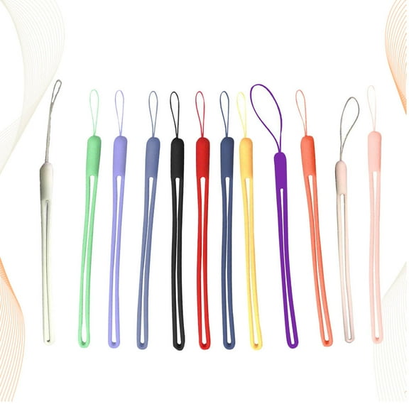 Raindrops 12Pcs Phone Straps Silicone Hand Wrist Straps Lanyard for Mobile Phone Daily Use