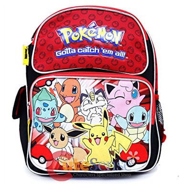 BIOWORLD Pokemon Pikachu Character Backpack For Kids | 16" Black Backpack, One Size, Adjustable Straps