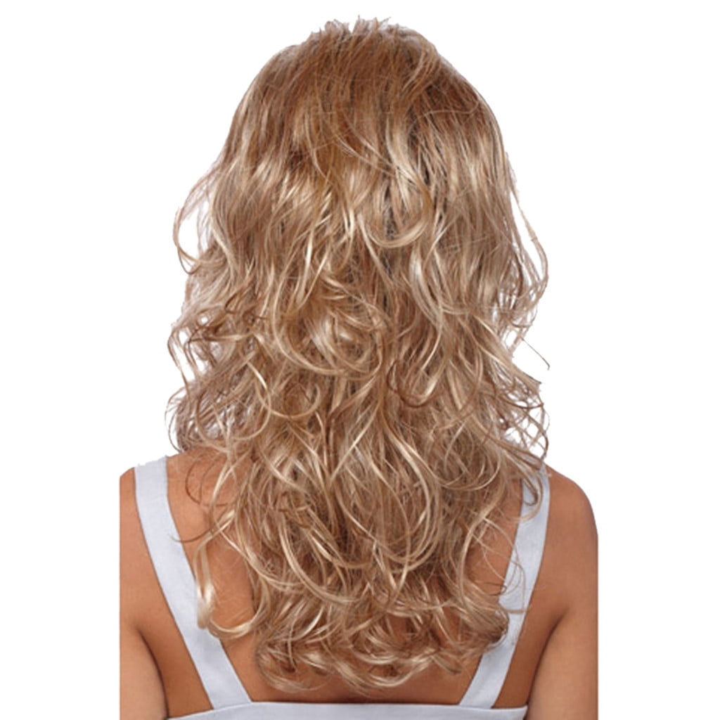 UTOURS Human Hair Wigs For Women Black Color Natural Lace Hair Fashion Women Synthetic Hair Wig Brown Long Gold Wavy Full Wig