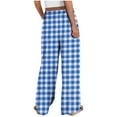 thumbnail image 4 of Roncen Women's Printed Wide Leg Lounge Pants - Casual Elastic Drawstring Waist Trousers with Side Slits & Pockets, 4 of 9