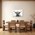 thumbnail image 2 of ADALE Black and White Highland Cow Canvas Wall Art Animal Painting Print Rustic Longhorn Cattle Pictures Farmhouse Decor Framed 18x12 Inch, 2 of 6