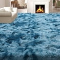 thumbnail image 5 of Janvonne 9x12 Fluffy Shag Area Rug,Tie-dye Peacock Blue Ultra Soft Plush Fuzzy Shaggy Carpet for Living Room Bedroom, Non-Slip Floor Rug for Kids Girls Room Nursery, Cozy Indoor Home Decor, 5 of 8