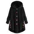 thumbnail image 1 of Winter Coat Sweatshirt for Women Plush Solid Button Long Sleeve, 1 of 9