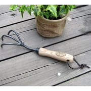 DeWit 3-Tine Cultivator, Aerates Soil with Boron Steel and Ash Wood Handle, 11.5 inches long