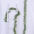 thumbnail image 3 of Guirnalda de eucalipto verde resistente a los rayos UV, hecha a mano para bodas, fondos y paredes, para interiores y exteriores, paquete de 2, 3 of 6