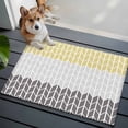 thumbnail image 4 of Area Rug 2x3ft Herringbone Pattern Carpets Indoor Floor Area Mat Doormat Entrance Mat Rugs for Entry Living Room Dining Room Kitchen Bedroom, Vintage Yellow Ombre Grey Sofa Throw Carpet, 4 of 9