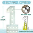 thumbnail image 4 of Light Up Letters, Marquee Letters 4 Feet Tall with Cool White Light, Large Letter for Party Baby Shower Wedding Event Graduation Decoration, Marry Me Light Up Letter 4ft Marquee Sign Letras I, 4 of 6