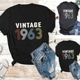 thumbnail image 2 of Tejiojio Vintage Shirts for Women Clearance 60th Birthday Gift Vintage 1963 Women Casual Letters Print Shirt Crewneck Short Sleeve Tee Tops Short Sleeve Round-Neck Blouses Shirts, 2 of 4