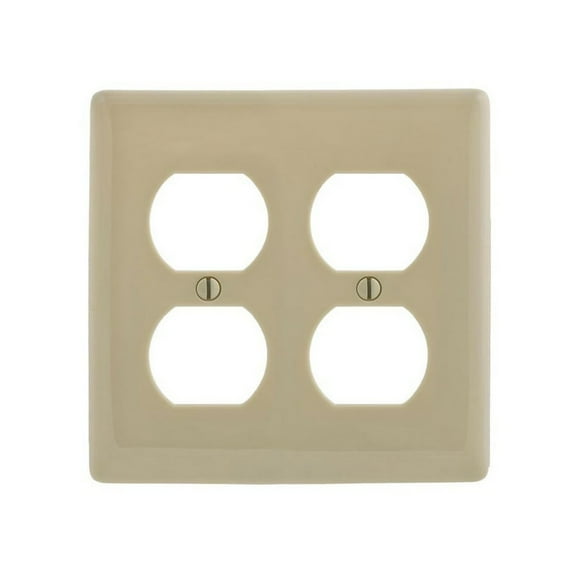 Hubbell 2-Gang Ivory Duplex Midsize Nylon Wall Plate NPJ82IZ