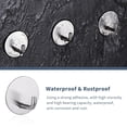 thumbnail image 4 of Emlimny Adhesive Wall Hooks, 304 Stainless Steel Shower Heavy Duty Waterproof Sticky Hooks for Hanging Towels, Coat, hat (4 Pack), 4 of 7