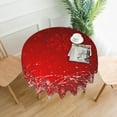 thumbnail image 6 of Christmas Tablecloth Red Snowflake Tablecloth Winter Table Cloth Round 60 Inch Washable Reusable Xmas Tablecloth for Home Parties Dinner Picnic Dining Kitchen Decor, 6 of 6