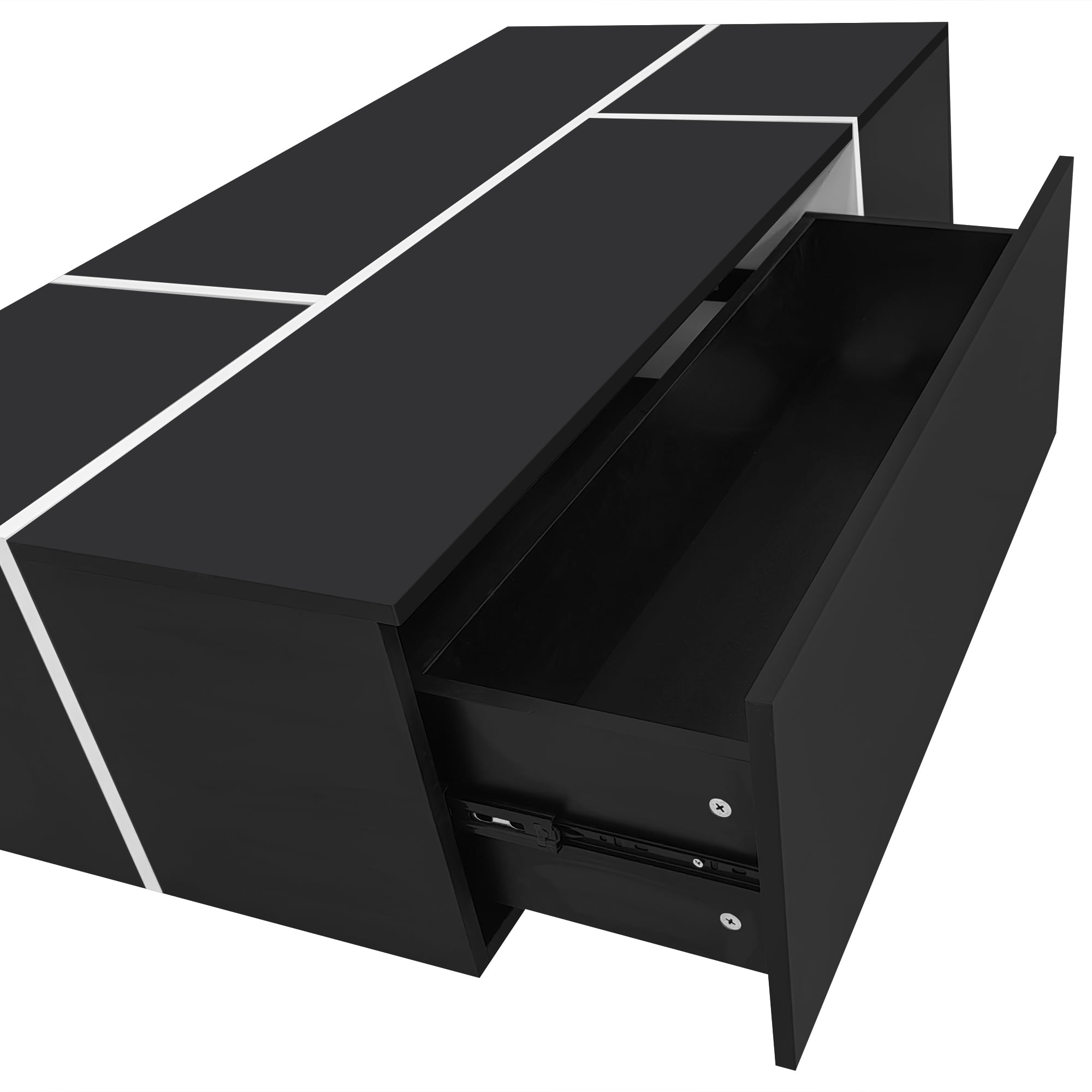 Euroco Minimalist Modern Coffee Table with Hidden Storage and Wide Tabletop