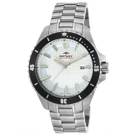 Rotary Agb00293-06 Men's Aquaspeed Ss Silver-Tone Dial Ss Watch