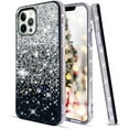 thumbnail image 4 of Compatible with iPhone 12 Pro Max Glitter Diamond Case Cute Bling Rhinestone Sparkle Shiny Crystal Bumper Luxury Case for Girls Women Protective Cover 3D Handmade Case 6.7 inch Black, 4 of 7