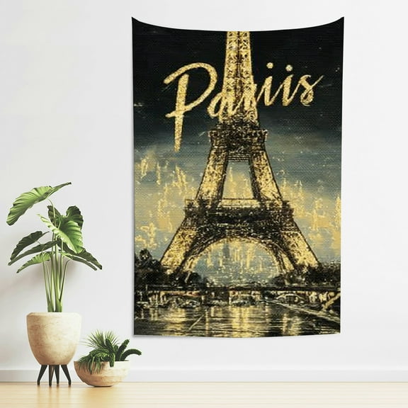 Creowell Eiffel Tower Paris Tapestry Wall Hanging 100% Polyester Art 40*60in
