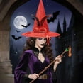 thumbnail image 6 of Konghyp Witch Hat, Stylish Halloween Accessory, Unique Plume Decoration, Comfortable and Versatile, Perfect for Costume Parties and Themed Events, 6 of 9