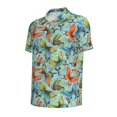 thumbnail image 2 of Balery Retro Flying Butterflies Printed Men’s Short Sleeve Polo Shirt, Midweight Men's Shirt,Golf Polo shirts -3X-Large, 2 of 9