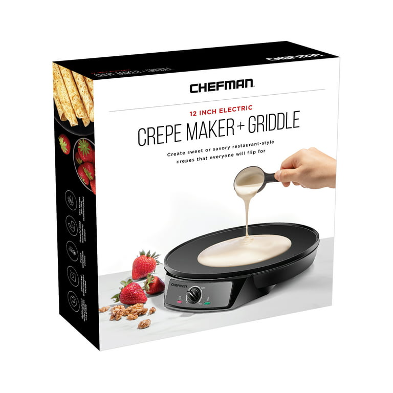 12 Crepe Maker & Griddle, Precise Temperature Control Skillet for