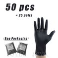 thumbnail image 3 of Guantes desechables de nitrilo rosa, 50 100 unidades, talla XS, para mujer, niña, niños, limpieza del hogar, salón, guantes de vinilo, látex negro, sin polvo, talla XL, 3 of 5