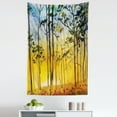 thumbnail image 1 of Watercolor Tapestry, Meadow and Mountain Forest Woodland Trees Sunrise Time Nature, Fabric Wall Hanging Decor for Bedroom Living Room Dorm, 5 Sizes, Earth Yellow and Green Brown, by Ambesonne, 1 of 1