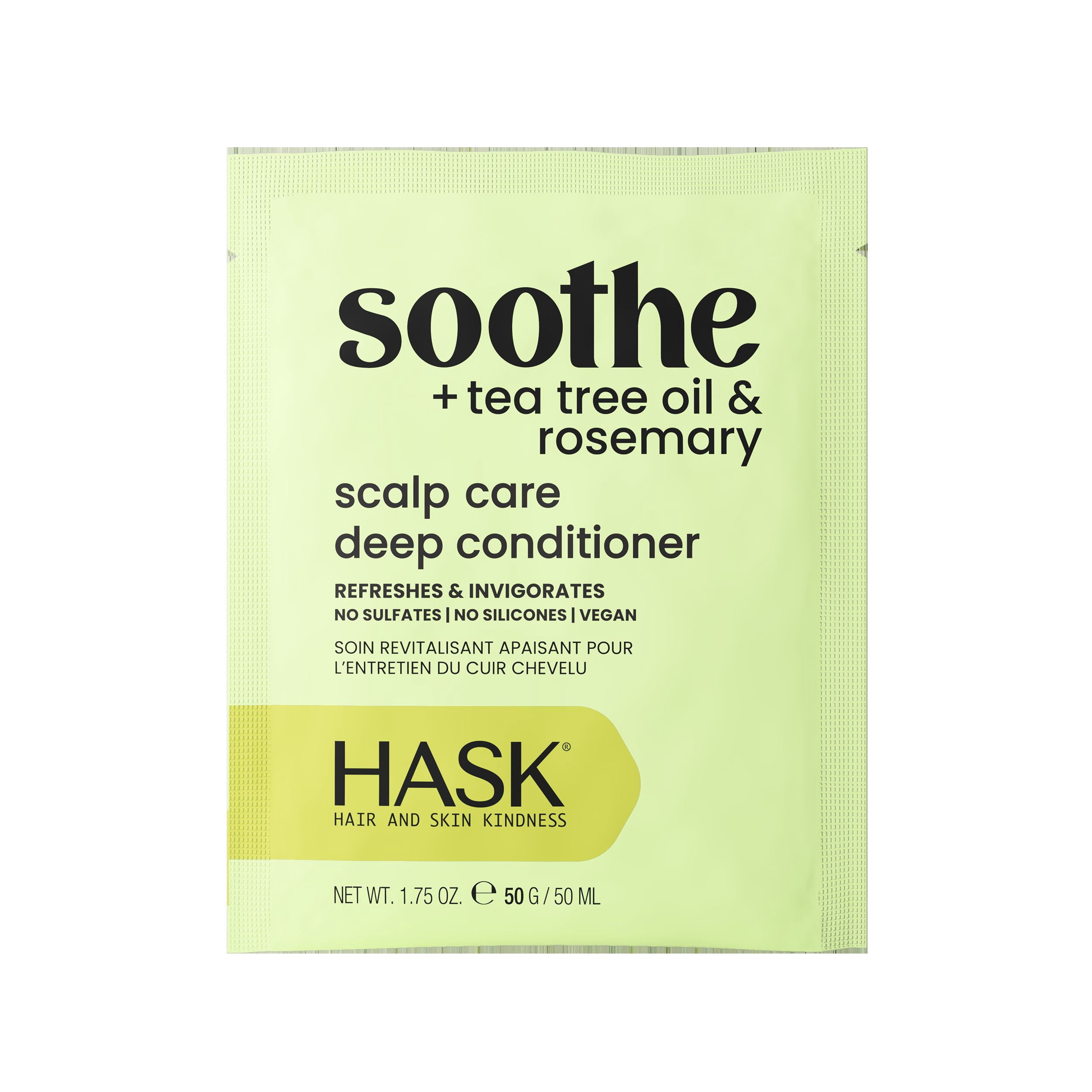 (4 pack) Hask Tea Tree Oil & Rosemary Invigorating Hair & Scalp Treatment Mask, 1.75 oz