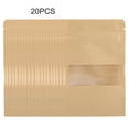 thumbnail image 1 of 20pcs Kraft Paper Bag Pouch Stand Up Coffee Food Zip Lock Packaging w/ Window 14*22CM, 1 of 8