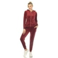 thumbnail image 1 of White Mark Women's 2 Piece Velour Tracksuit Set, 1 of 6
