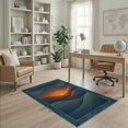 thumbnail image 2 of ODIKA 4'x6' Ultra-Soft Area Rug, Abstract Distressed Sunset Ridge Border Round Wave Landscape Refined Structured None Washable, Bare feet friendly, Silk-Touch for Bedroom Home office, 2 of 7