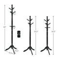 thumbnail image 2 of Costway Coat Rack Wooden Hall Tree 2 Adjustable Height w/ 9 Hooks Black, 2 of 8