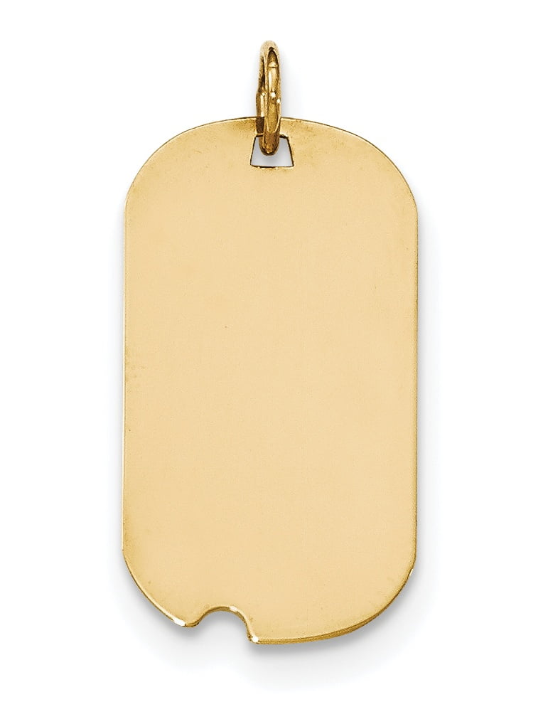 Jewelrypot - 14k Solid Yellow Gold .011 Gauge Engraveable Dog Tag w ...