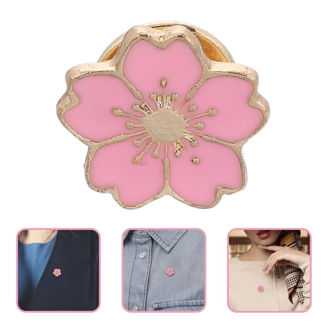 IDEANATEGRATE 6Ud Esmaltados Metálicos Con De Cerezo Rosa Para Decorar Chaquetas, Sombreros Y