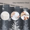 thumbnail image 5 of Christmas Shower Curtain, Gray Winter Christmas Trees Grey White Snowflake Waterproof Fabric Bathroom Shower Curtain Set with 12 Hooks 72"X72", 5 of 6