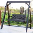 thumbnail image 6 of Porch Swing Cushions with Backrest, 2-3 Seater Waterproof Bench Pad Cushions, Thicken 4" Outdoor Swing Cushions, for Outdoor Patio Garden Furniture (40x47in, Dark Gray), 6 of 7