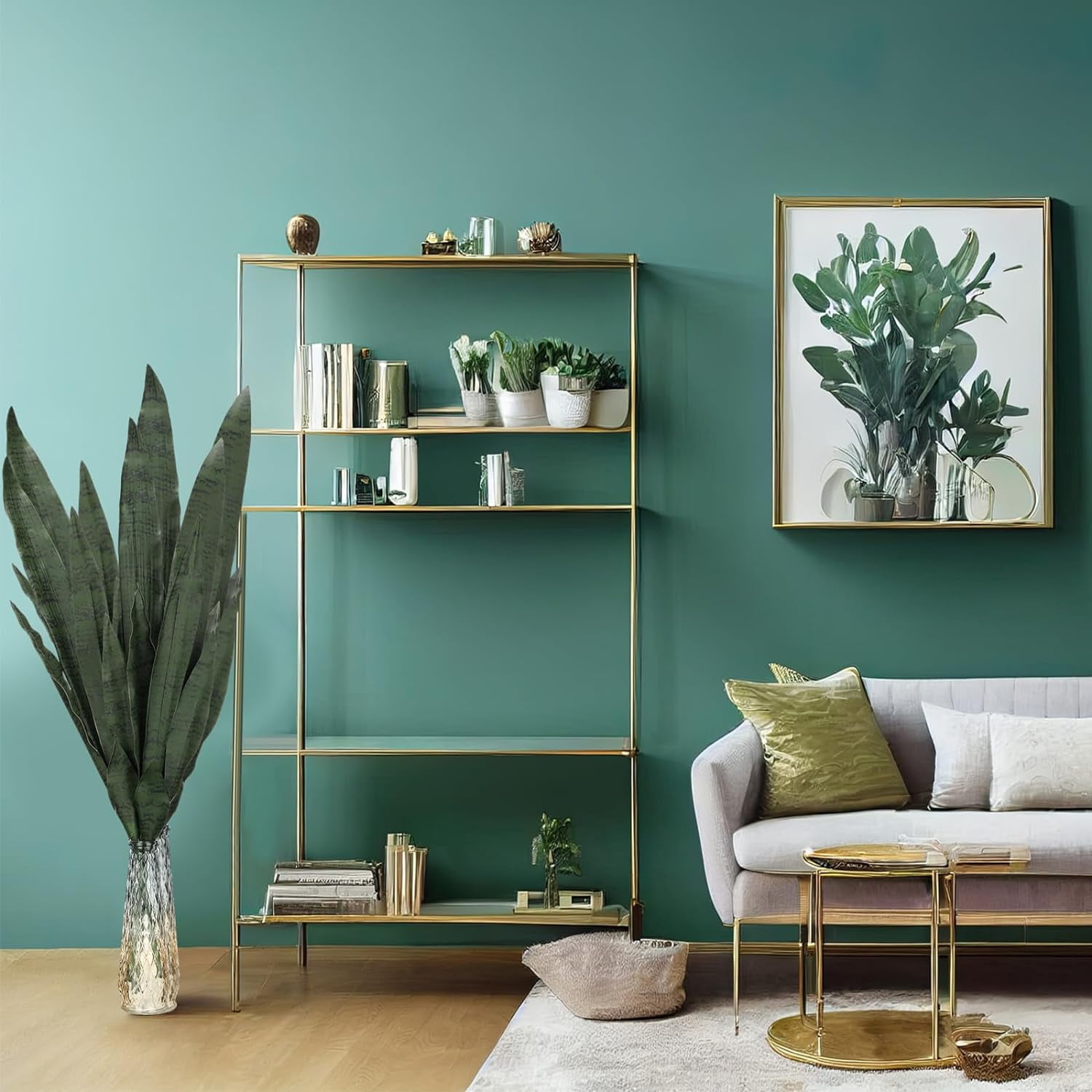 Faux Snake Plant 30 Inch Artificial Snake Plant Tall Faux Agave Plant Fake Sansevieria for Outdoor Indoor Home Office Succulents Greenery Store Decoration (Light Green, 8)