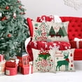 thumbnail image 6 of Merry Christmas Decorations Pillow Covers 20x20 Inch Set of 4 Vintage Wood with Christmas Tree Elk Deer Snowflake Xmas Gifts Throw Pillow Case Winter Red Green Home Decor Cushion Cover, 6 of 6