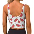 thumbnail image 3 of Lsque Hand Drawn Watermelon Printed Women'S Sports Bra, Compression, Moisture Wicking, High-Impact Sports Bra For Women,Supportive sports bra-Medium, 3 of 9