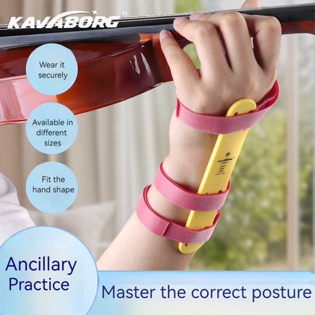 4/4-1/2 Violin Hand Corrector Ayuda la muñeca Accesorios enseñanza () Amarillo