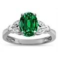 thumbnail image 2 of Star K � Oval 8x6 Simulated Emerald Marquee Design Engagement Promise Ring, 2 of 9