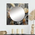 thumbnail image 1 of Designart "Marble Abstraction in Soft Colors III" Abstract Marble Gold Large Square Mirror - Square Bedroom Mirror Printed Wall Decor - Modern Square Printed Wall Mirror Art, 1 of 5