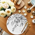 thumbnail image 2 of Grey Eucalyptus Round 15 Inch Placemats Set of 6, Botanical Leaves Aesthetics Flowers HeatResistant Non Slip Place Mats for Dining Table, Wipeable Braided Kitchen Table Mats for Housewarming, 2 of 9