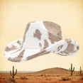 thumbnail image 2 of Cow Print Cowboy Hat for Adults Funny Cowgirl Hat Straw Western Hat Party Hat for Women Men, 2 of 7