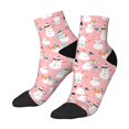 thumbnail image 3 of Salouo Cute Pink Snowman Cat Pattern Unisex Middle Tube Socks,Middle-Finger Knee High Socks Over The Calf Tube Stocking Crew Stockings for Women and Men Tube Socks, 3 of 8